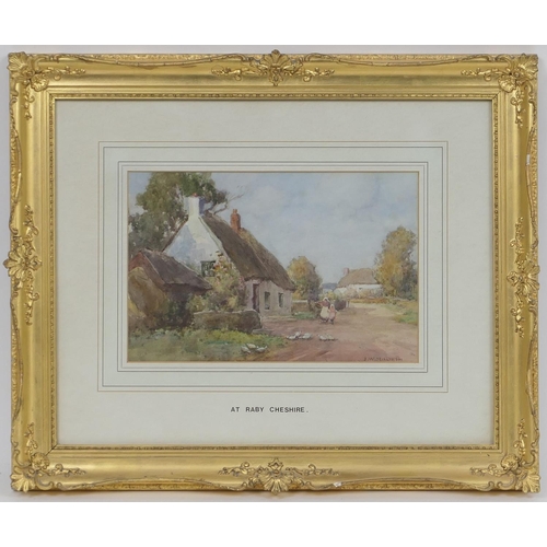 315 - James W Milliken (1865-1945), Pair, At Raby, Cheshire, and The Village Halewood, watercolours, one s... 