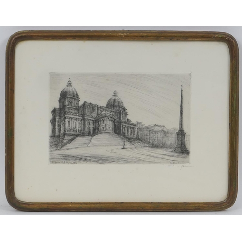 344 - Views of Rome, two drypoint etchings, by Antelma Santini (b.1896-?), and Carlo Alberto Petrucci (188... 