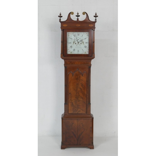 662 - J Twyford, Manchester, mahogany eight day longcase clock, circa 1810, with swan neck pediment and th... 