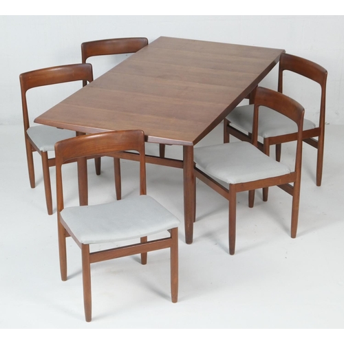 666 - John Herbert for Younger Furniture, teak dining room suite comprising pull out extending dining tabl... 