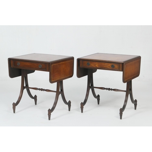 693 - Pair of reproduction mahogany writing tables, by Stiehl Furniture, New York, in the manner of Gillow... 