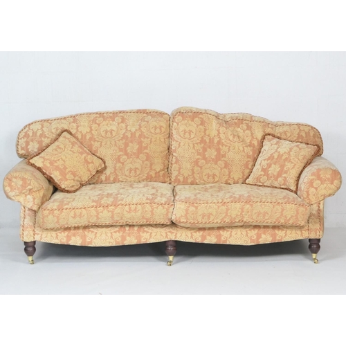 701 - Pembroke Major sofa, circa 2004, upholstered throughout in 'Adagio Rose' figured floral and pomegran... 