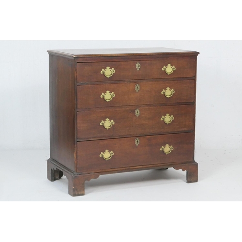 710 - Early George III provincial oak chest of drawers, circa 1770, with four graduated long drawers with ... 