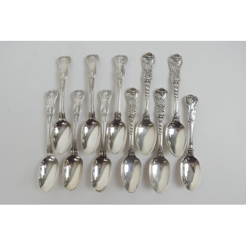 84 - Four George IV silver Coburg pattern teaspoons, by William Eley and William Fearn, London 1823, weig... 