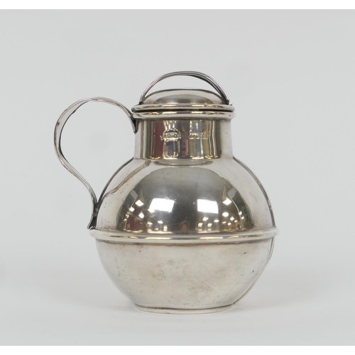 88 - Edwardian silver jersey cream can, Birmingham 1903, traditional shape with domed cover, height 11.5c... 