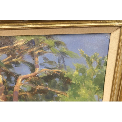 272 - Amy Katherine Browning (1881-1970), Cedar tree of Lebanon, signed oil on canvas, labelled verso, 64c... 