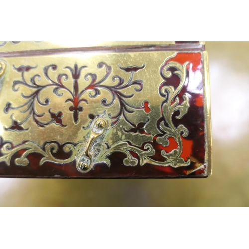 545 - Asprey & Co., London, boulle box, late 19th Century, possibly for string, having a sloping front and... 