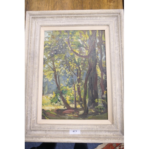 271 - Frank Ernest Beresford (1881-1967), Dappled shade, oil on canvas board, signed and dated 1934, 35cm ... 