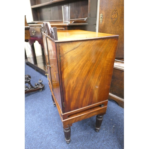 631 - George IV mahogany collector's cabinet, dated 1826, in the manner of George Bullock, the carved anth... 