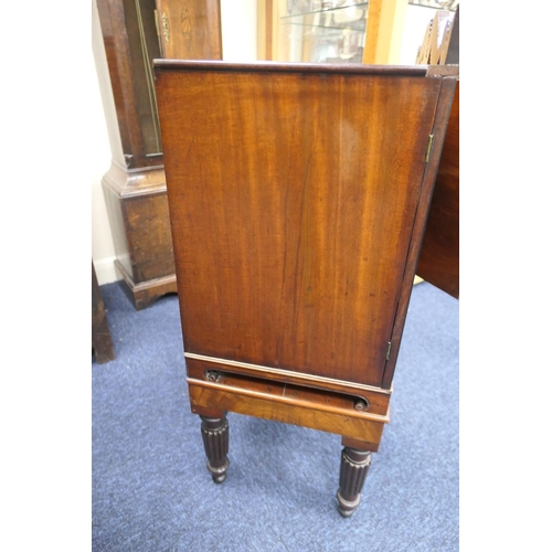 631 - George IV mahogany collector's cabinet, dated 1826, in the manner of George Bullock, the carved anth... 