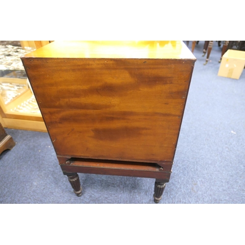 631 - George IV mahogany collector's cabinet, dated 1826, in the manner of George Bullock, the carved anth... 