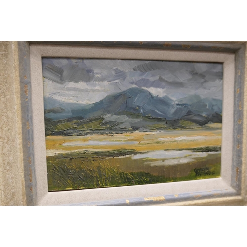 354 - Gwilym Pritchard (1931-2015), Conway Valley landscape, oil on board, signed, 16cm x 22.5cm