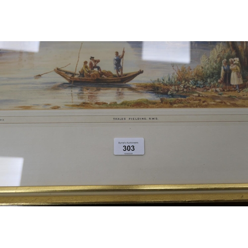 303 - Attributed to Thales Fielding (1793-1837), On the North Italian Lakes, watercolour, 34cm x 50cm