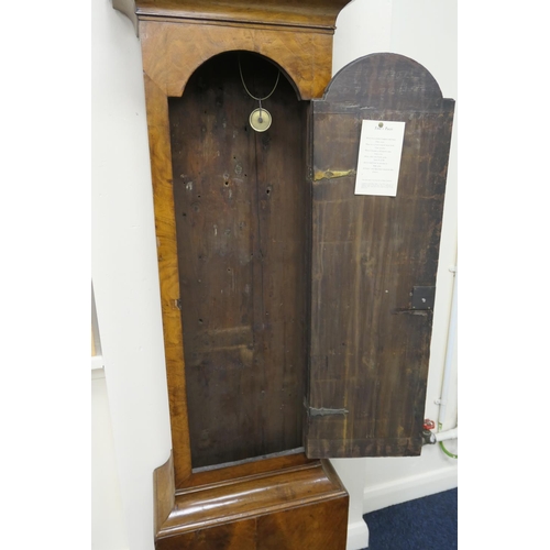 647 - John Greaves, Newcastle, walnut eight day longcase clock, mid 18th Century, the hood with cavetto mo... 