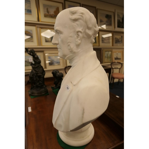 586 - Matthew Noble (1817-76), Bust of William Renshaw Esq, marble, signed and dated London 1857, height 7... 