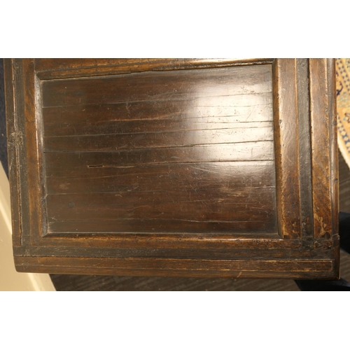 608 - Charles II oak joined coffer, dated 1662, the three recessed panel top over a front carved with '16 ... 