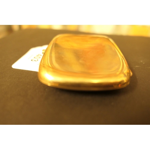 403 - George V 9ct gold cigarette case, Birmingham 1910, of plain curved cushion form, 8.5cm x 6.5cm, weig... 