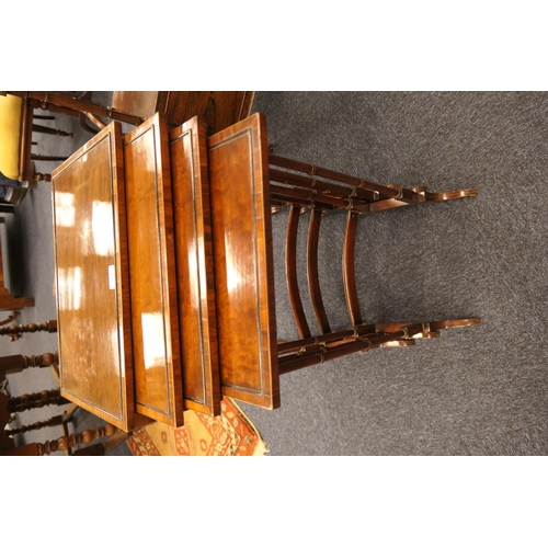 688 - Late Victorian mahogany and rosewood banded quartetto nest of tables, circa 1890, the largest 50cm x... 