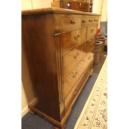 664 - Late George III mahogany chest of drawers, circa 1810-20, fitted with three small frieze drawers wit... 