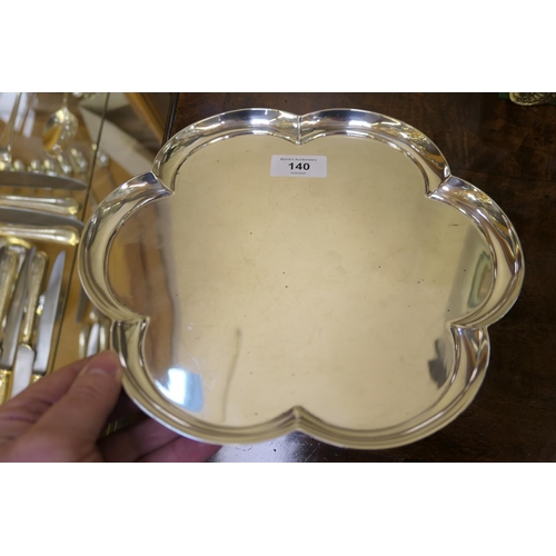 140 - Garrard & Co., London, silver lobed tray, London 1964, 25.5cm diameter, weight approx. 585g