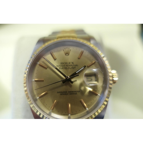 429 - Rolex Oyster Perpetual Datejust gold and stainless steel wristwatch, reference number 16233, serial ... 