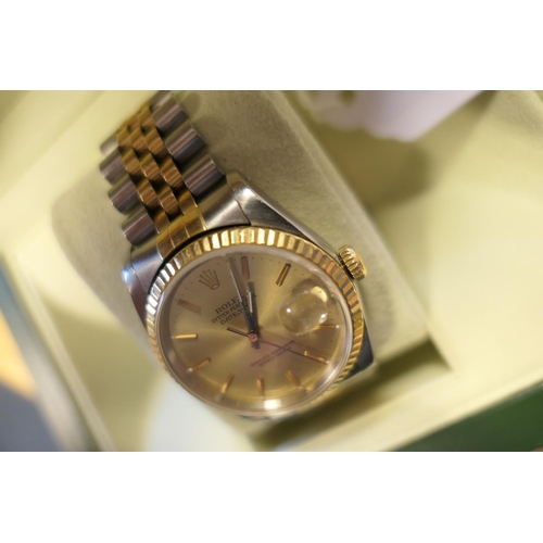 429 - Rolex Oyster Perpetual Datejust gold and stainless steel wristwatch, reference number 16233, serial ... 