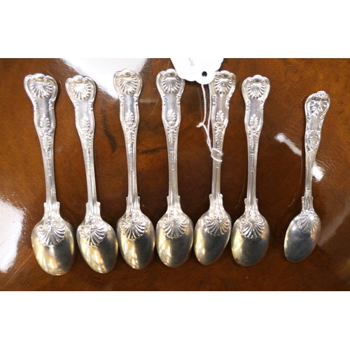 84 - Four George IV silver Coburg pattern teaspoons, by William Eley and William Fearn, London 1823, weig... 