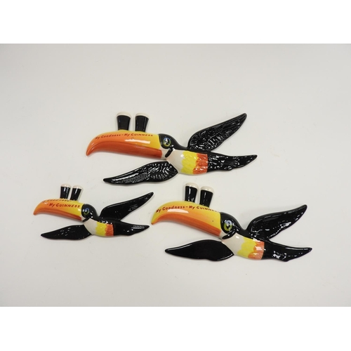 136 - Set of three modern reproductions of Carlton ware toucans