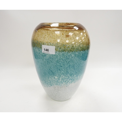 146 - Decorative heavy coloured vase, height 28cm