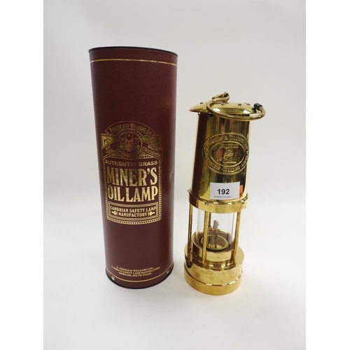 192 - Thomas & Williams brass miner's safety lamp