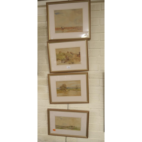 20 - Claude Hayes (1852 - 1922), four framed pastoral scene watercolours, all signed