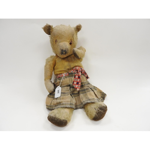 205 - Love worn Gold Plush teddy bear, 50cm