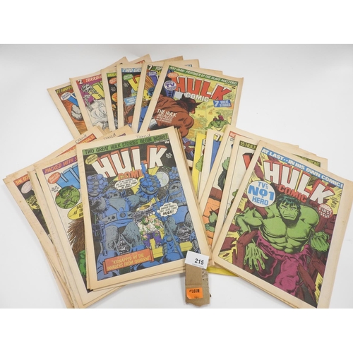 215 - Marvel Comics Hulk first UK issue, March 7 1979 to Issue No. 8; also No. 15 - 21 and 26 and beyond (... 