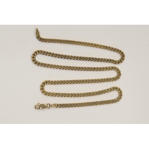 319 - 9ct gold flat curb link necklace, length 45cm, weight approx. 13.8g