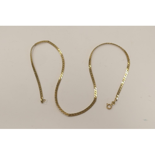 329 - 9ct gold flat curb link necklace, length 51cm, weight approx. 11.9g