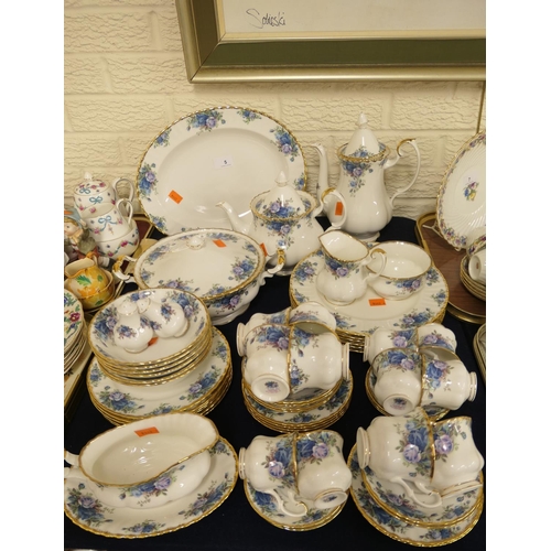 5 - Royal Albert Moonlight Rose pattern china tea, coffee and dinner wares