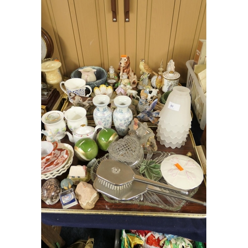 61 - Ornamental ceramics and other collectables (2 trays)