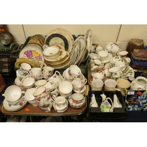 76 - Assorted decorative tea wares and mixed plates including Royal Albert Old Country Roses, collector's... 