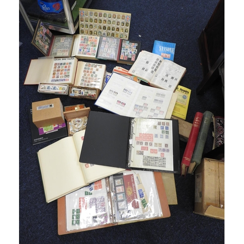 376 - Large world stamp collection contained within a number of albums with a quantity of loose stamps, ca... 