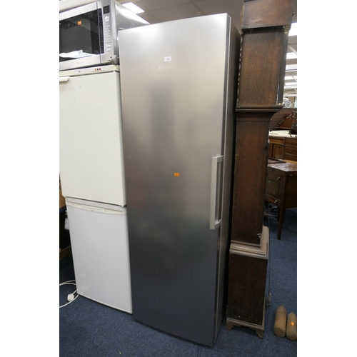 579 - Bosch brushed stainless steel upright refrigerator