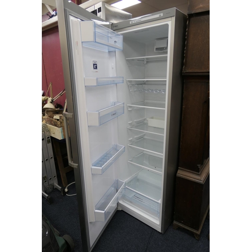 579 - Bosch brushed stainless steel upright refrigerator