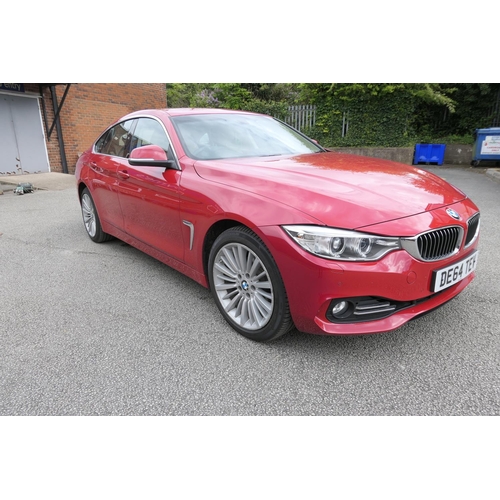 580 - BMW 420i Grande Coupe motor car, reg. DE64 TEV, four door automatic, mileage 67,425, finished in red... 