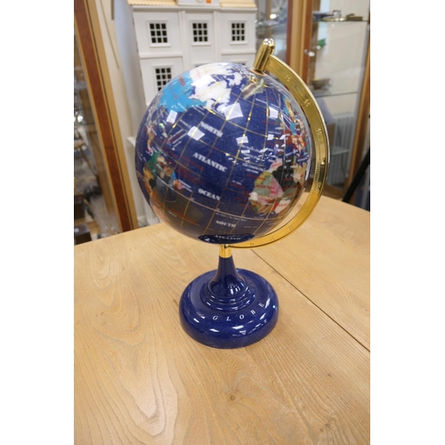 656 - Decorative hardstone table globe