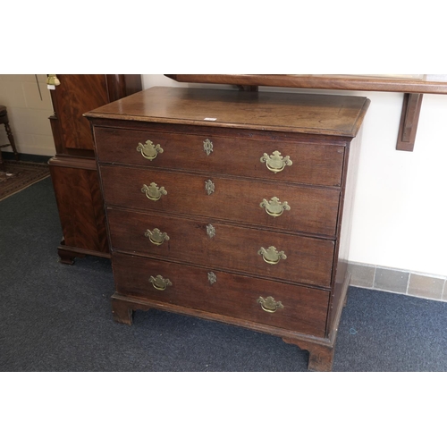 670 - Early George III provincial oak chest of drawers, circa 1770,  width 94cm, depth 52cm, height 94cm