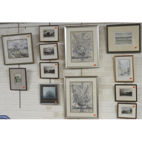 15 - Collection of prints including five aquatint engravings (12)