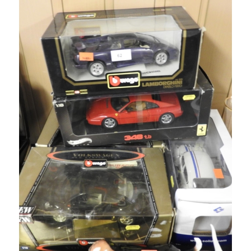 62 - Four Burago boxed die cast collector's models; also a Solido collector's model of Herbie (5)