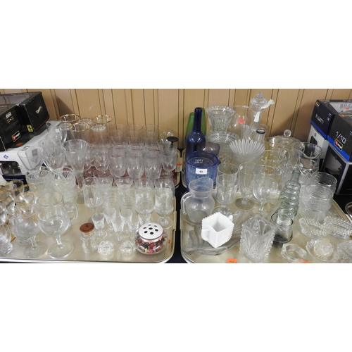 63 - Assortment of 20th Century glassware (4 trays)