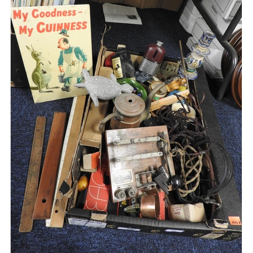 68 - Assorted collectables including 'My Goodness' Guinness advertising bar plaque, radio monitor headpho... 