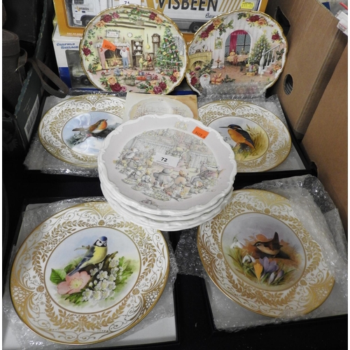 72 - Assortment of collectors' plates including Royal Worcester, Royal Mint Classics, Royal Doulton Wind-... 