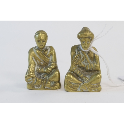 257 - Two Japanese cast brass erotica figures, 4.5cm